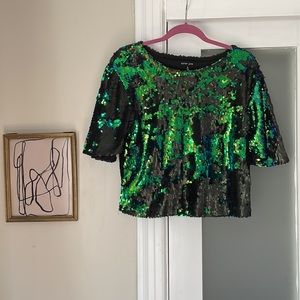 Sequins boxy crop top Sz.S